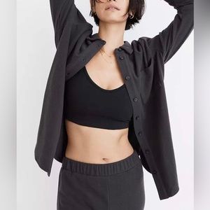 NWT- Madewell Black coal fleece layer shacket